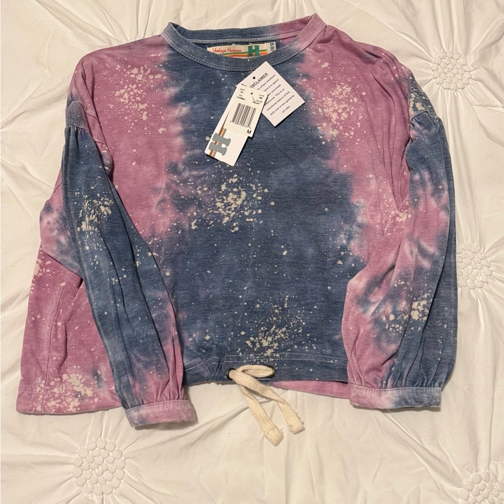 Vintage Havana Purple and Blue Tie-Dye Top